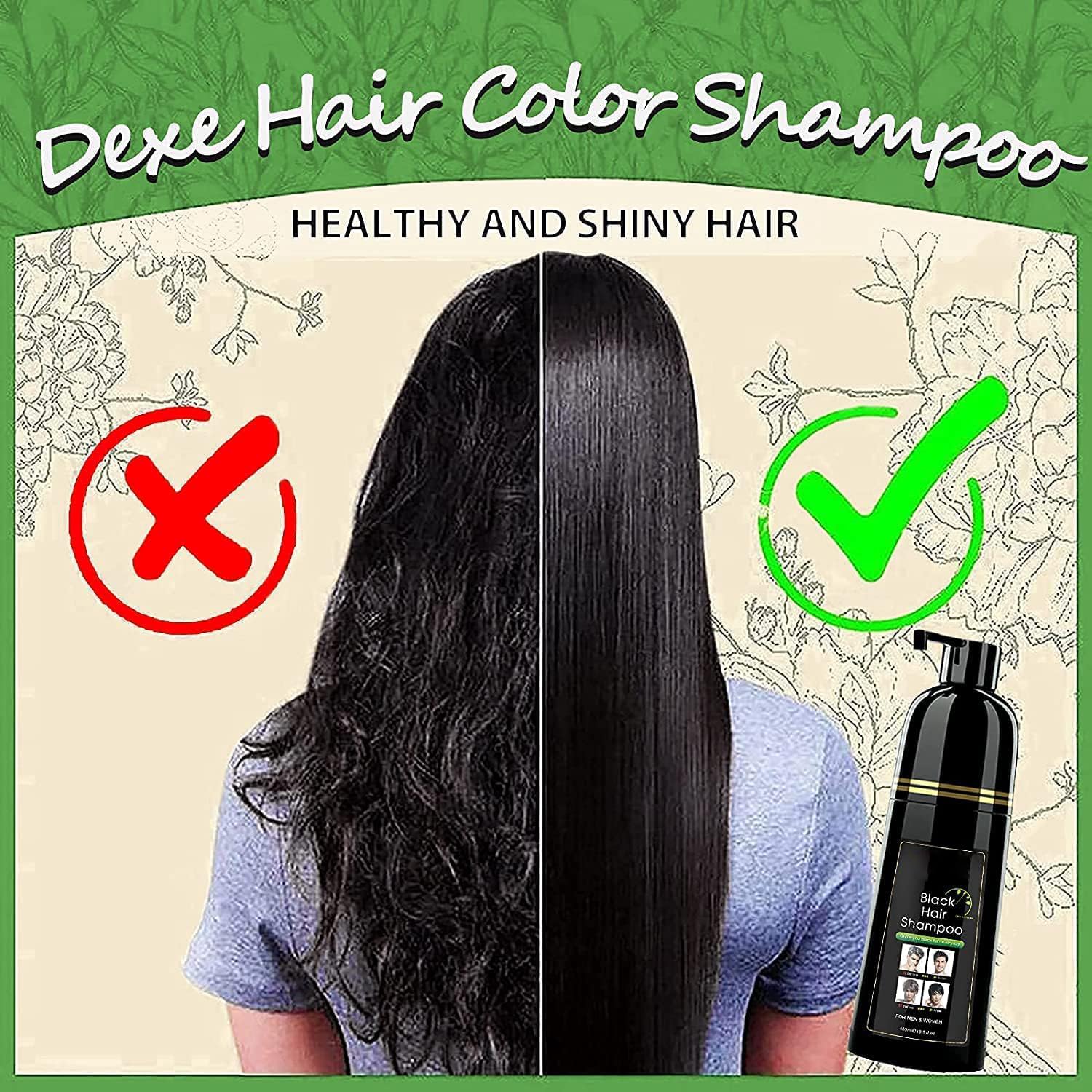 Amazon.com : YUOLITA 400ml Black Hair Dye Shampoo - 3-In-1 Instant